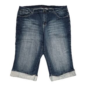 Gitano Capri Jeans Plus 20W/22W (42x18) Blue Sequin Embellished Cuffed Womens